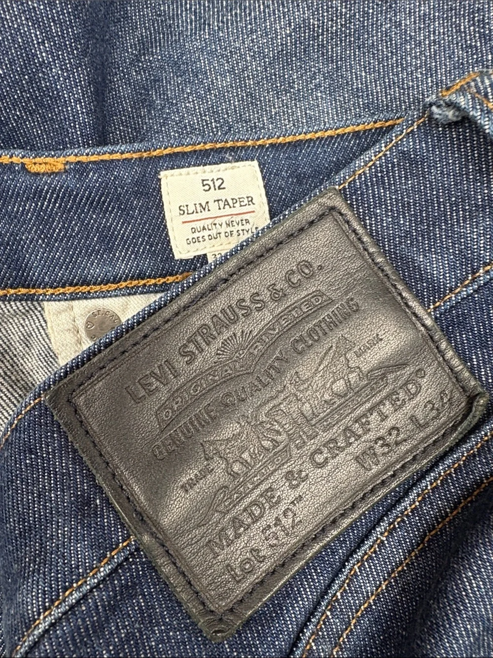 Men's Levi's Made & Crafted 512 Slim Straight Jeans Dark Wash Denim 32x34